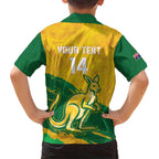 Custom Australia Soccer Kid Hawaiian Shirt 2025 Go Matildas Marble Grunge Style