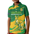 Custom Australia Soccer Kid Polo Shirt 2025 Go Matildas Marble Grunge Style