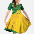 Custom Australia Soccer Kid Short Sleeve Dress 2025 Go Matildas Marble Grunge Style