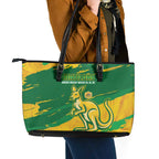 Australia Soccer Leather Tote Bag 2025 Go Matildas Marble Grunge Style