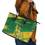 Australia Soccer Leather Tote Bag 2025 Go Matildas Marble Grunge Style