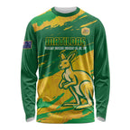 Custom Australia Soccer Long Sleeve Shirt 2025 Go Matildas Marble Grunge Style