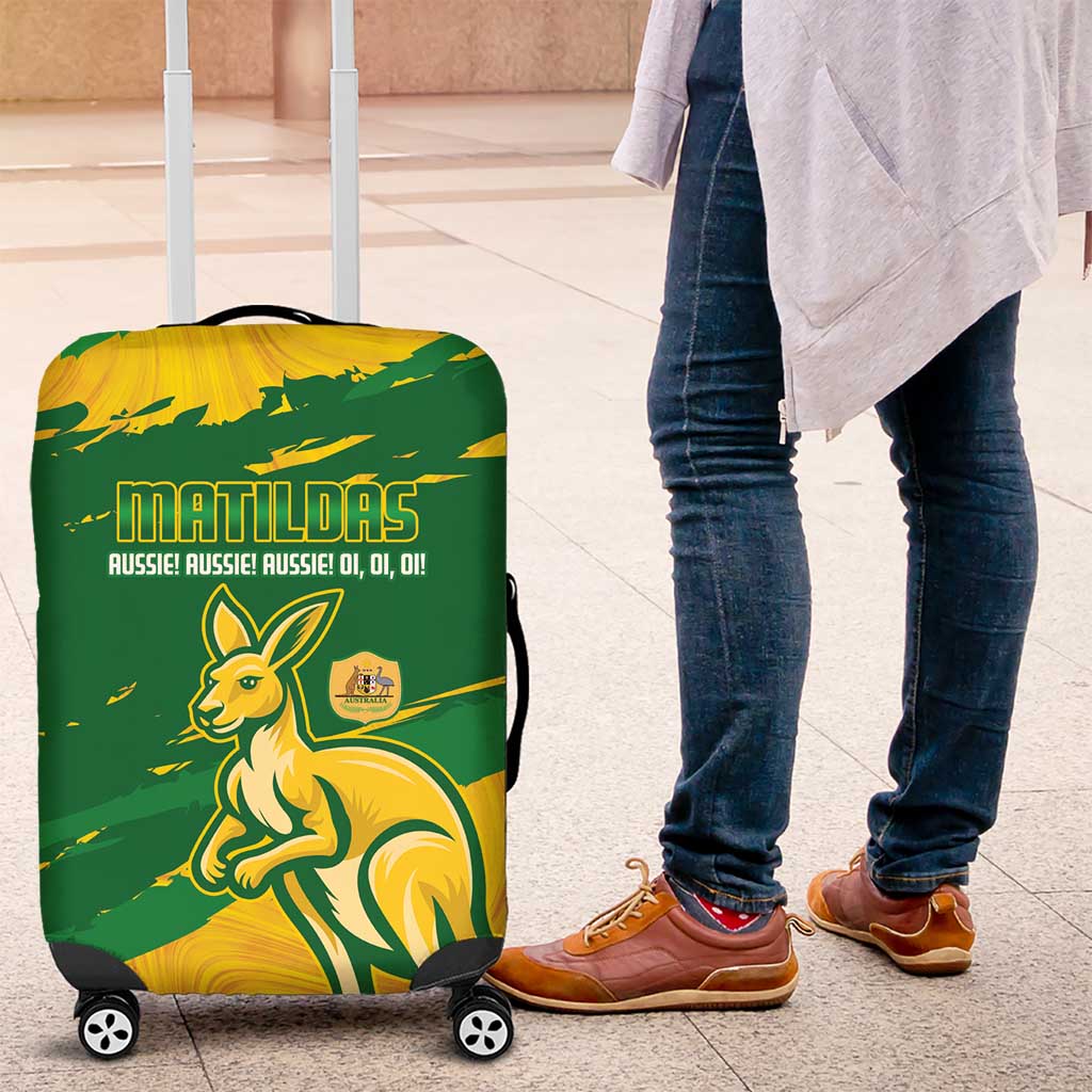 Australia Soccer Luggage Cover 2025 Go Matildas Marble Grunge Style