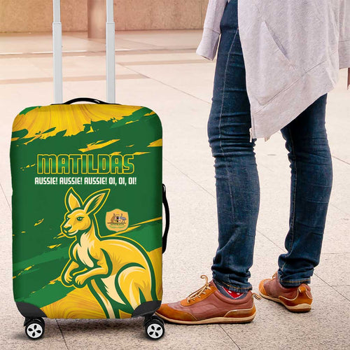 Australia Soccer Luggage Cover 2025 Go Matildas Marble Grunge Style