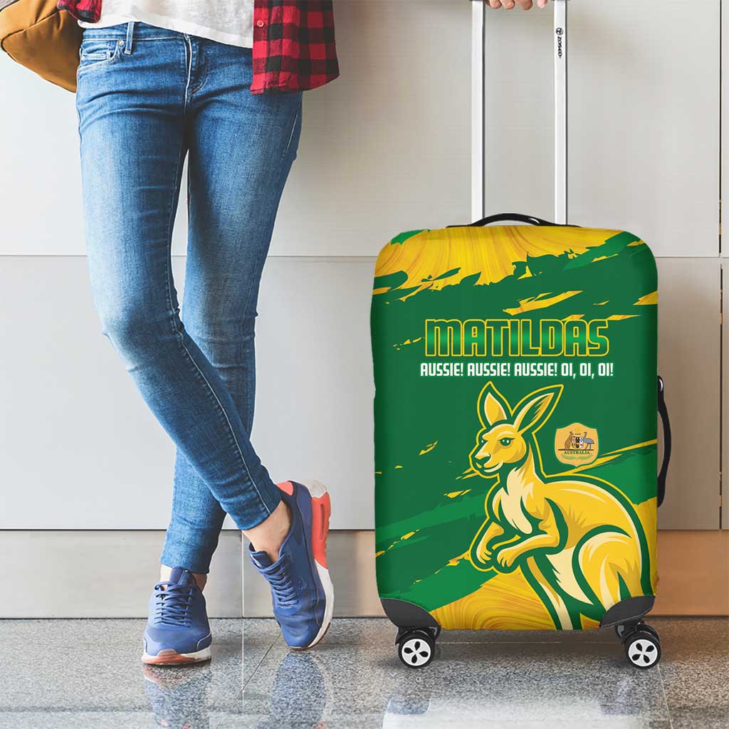 Australia Soccer Luggage Cover 2025 Go Matildas Marble Grunge Style