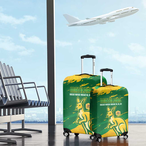 Australia Soccer Luggage Cover 2025 Go Matildas Marble Grunge Style