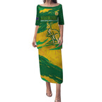 Custom Australia Soccer Puletasi 2025 Go Matildas Marble Grunge Style