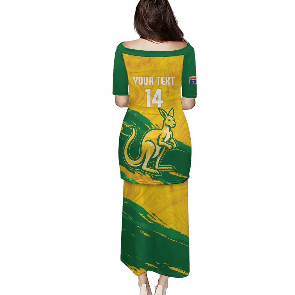 Custom Australia Soccer Puletasi 2025 Go Matildas Marble Grunge Style