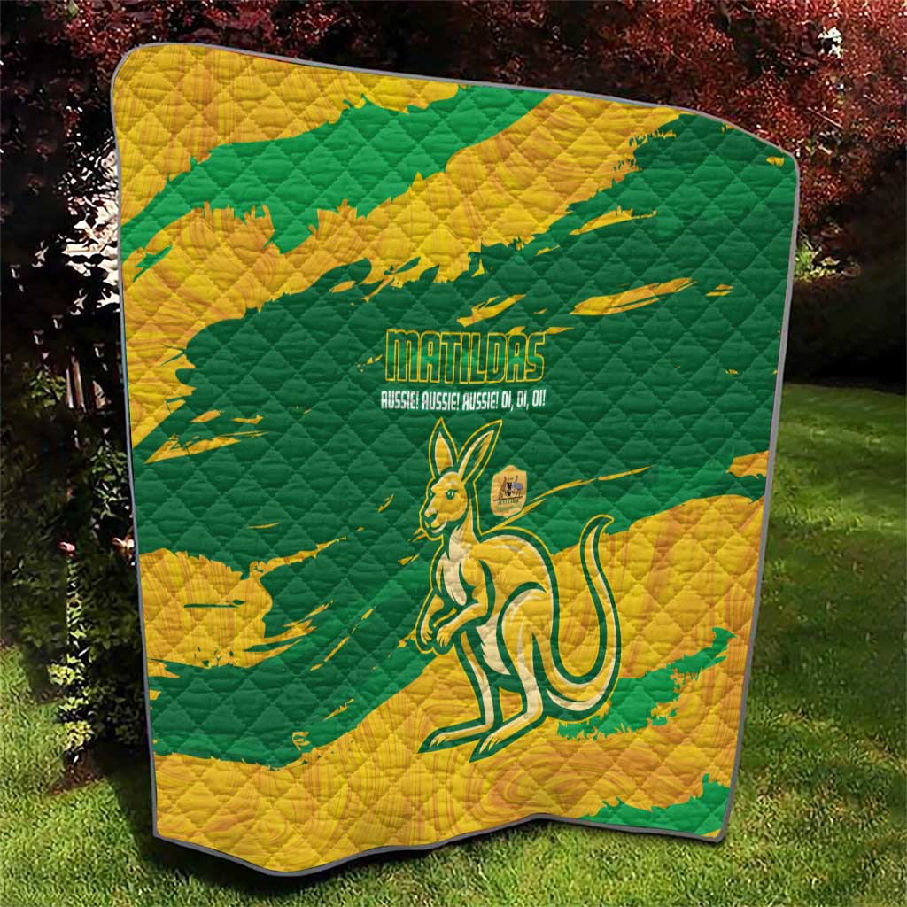 Australia Soccer Quilt 2025 Go Matildas Marble Grunge Style