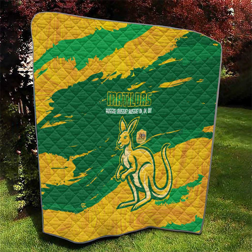 Australia Soccer Quilt 2025 Go Matildas Marble Grunge Style