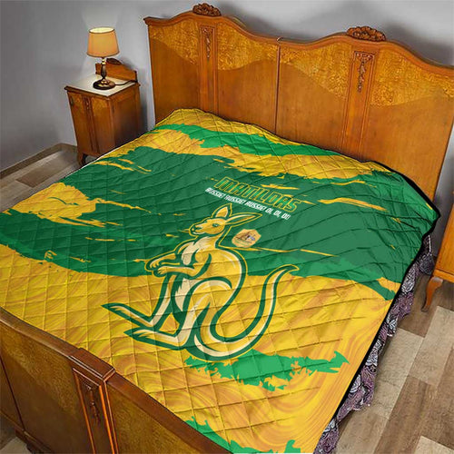 Australia Soccer Quilt 2025 Go Matildas Marble Grunge Style