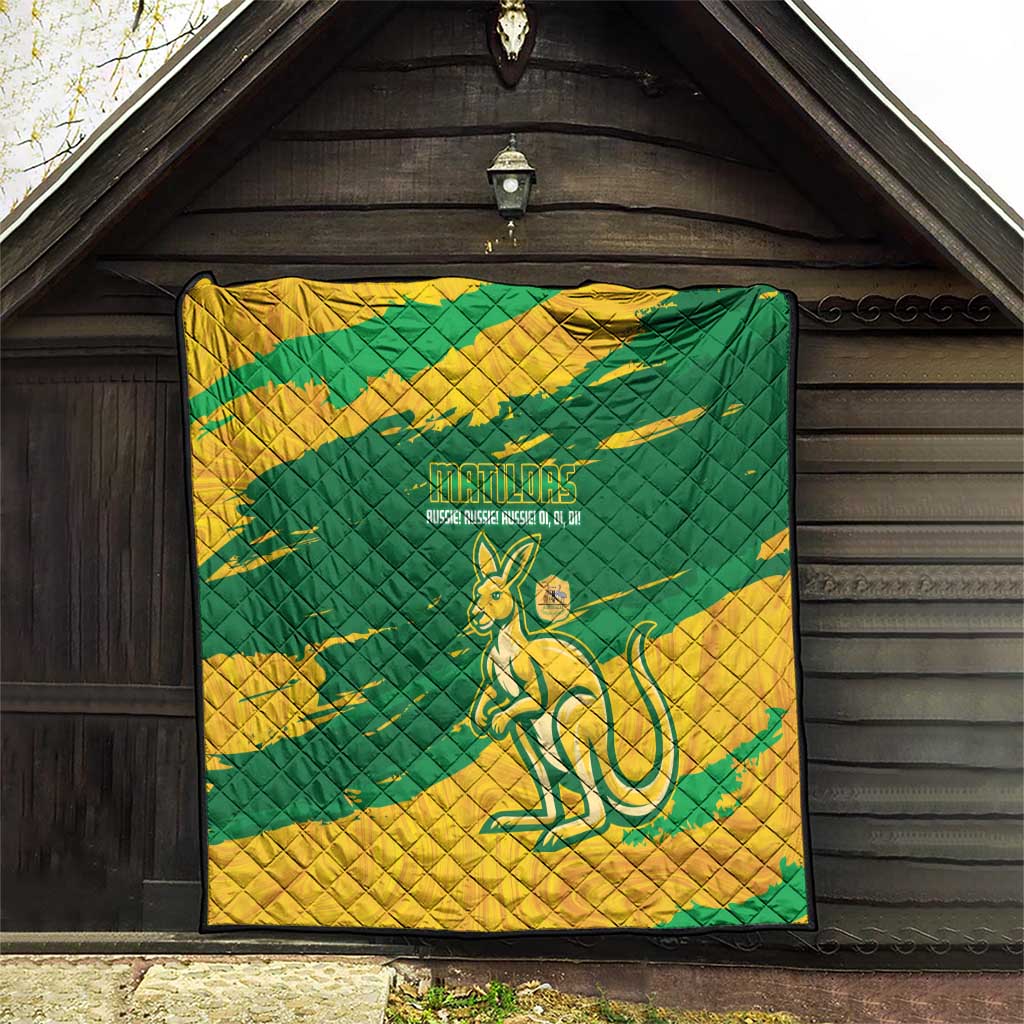 Australia Soccer Quilt 2025 Go Matildas Marble Grunge Style
