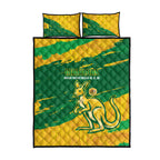 Australia Soccer Quilt Bed Set 2025 Go Matildas Marble Grunge Style
