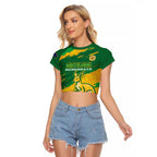 Custom Australia Soccer Raglan Cropped T Shirt 2025 Go Matildas Marble Grunge Style