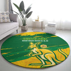 Australia Soccer Round Carpet 2025 Go Matildas Marble Grunge Style