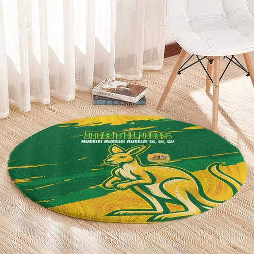 Australia Soccer Round Carpet 2025 Go Matildas Marble Grunge Style