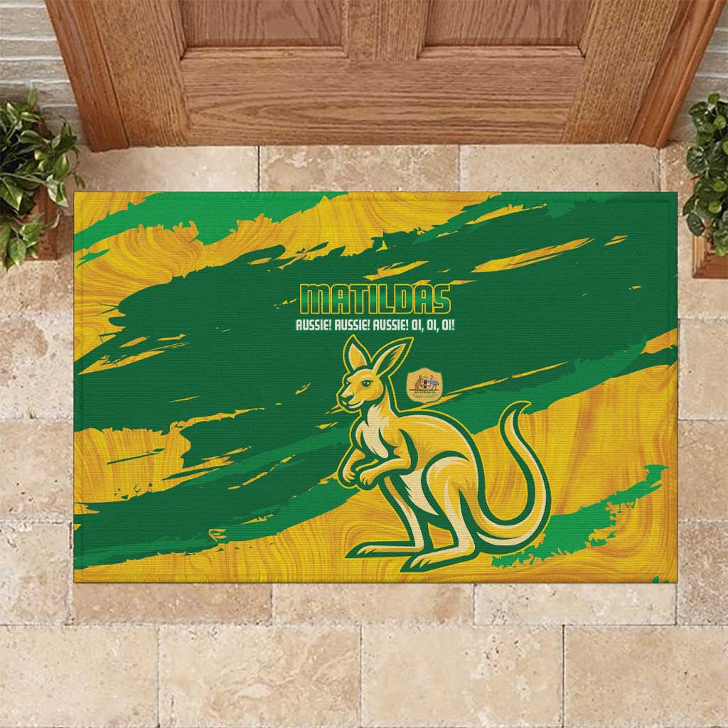 Australia Soccer Rubber Doormat 2025 Go Matildas Marble Grunge Style