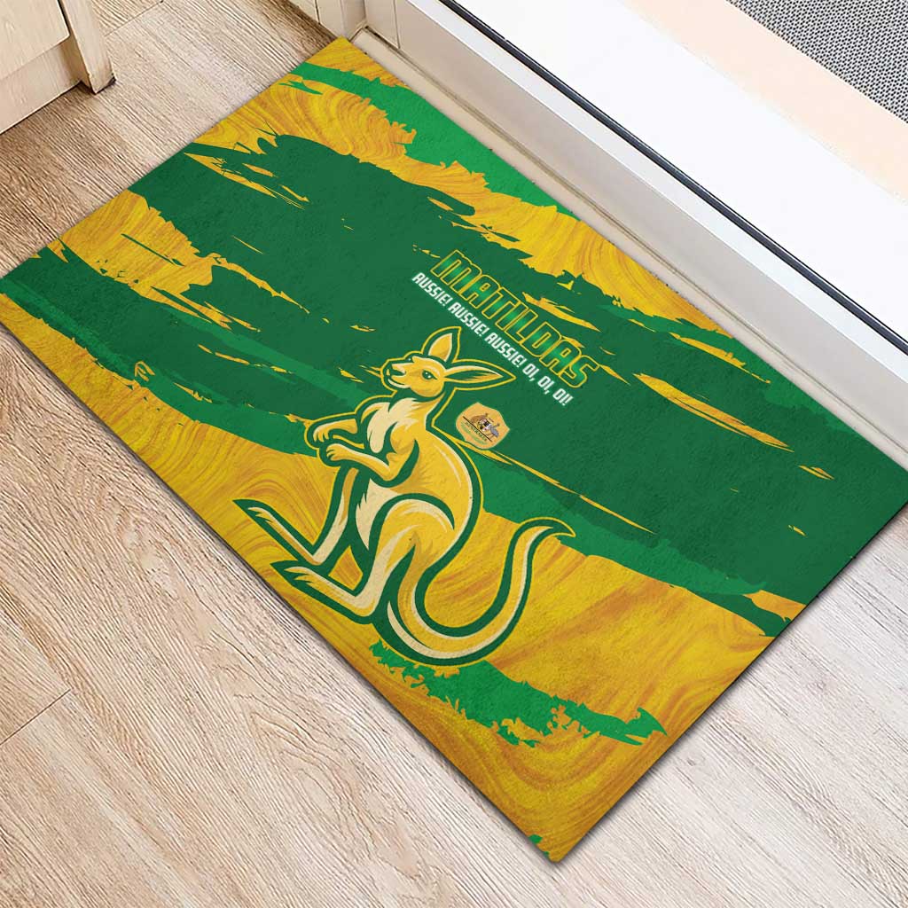 Australia Soccer Rubber Doormat 2025 Go Matildas Marble Grunge Style