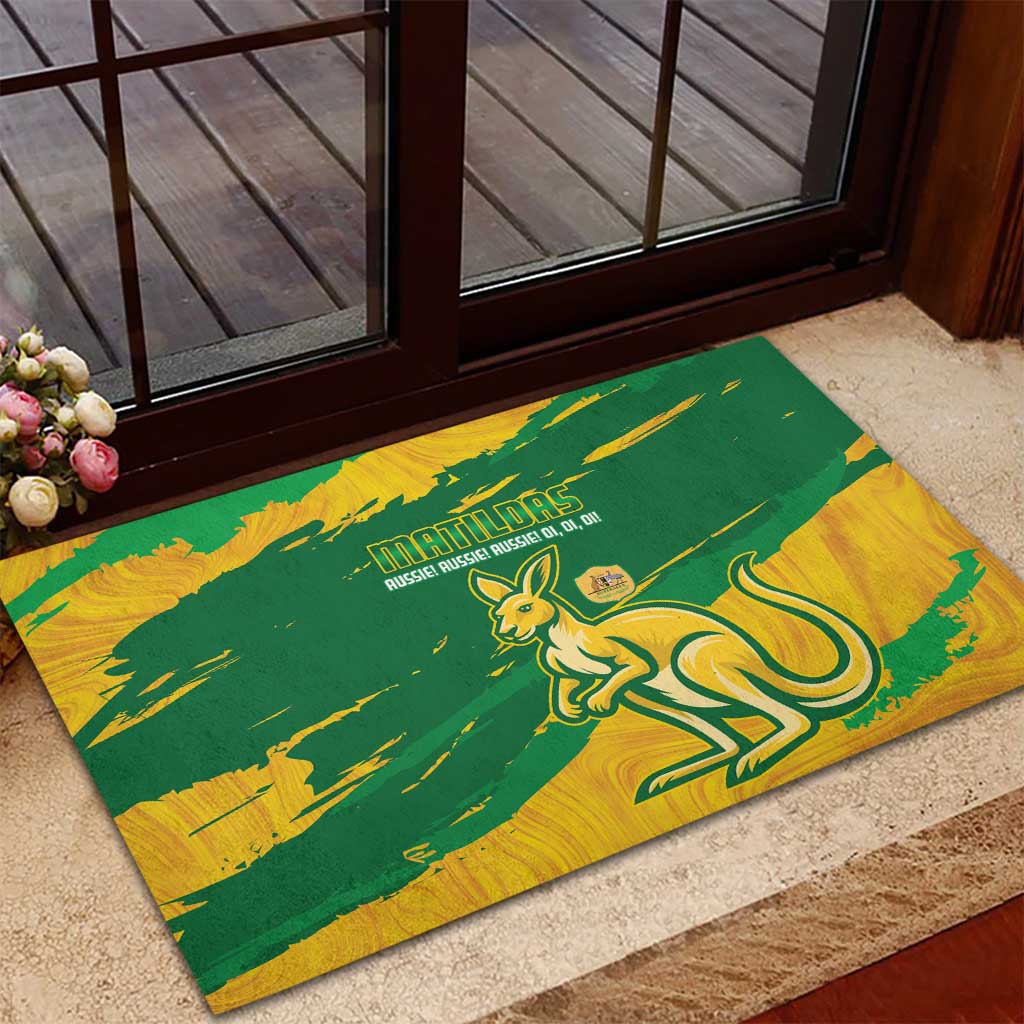 Australia Soccer Rubber Doormat 2025 Go Matildas Marble Grunge Style