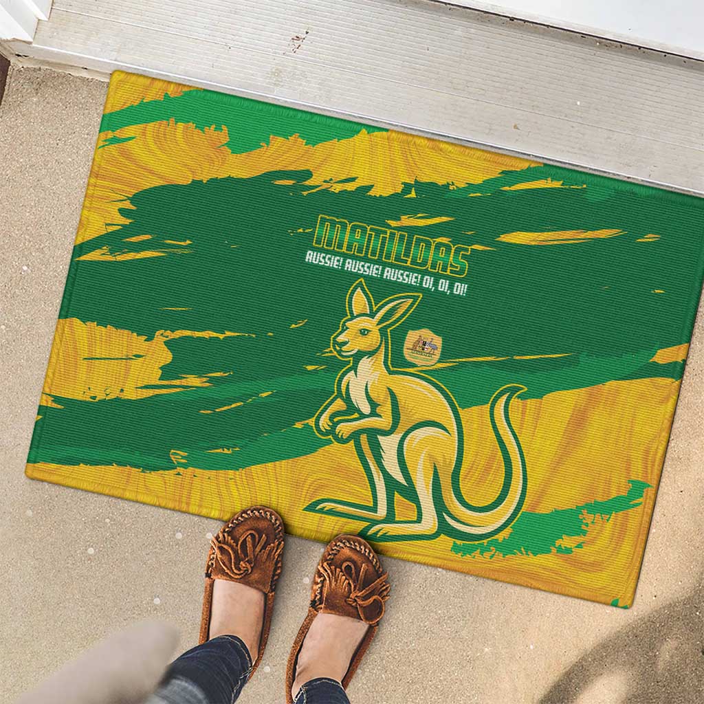 Australia Soccer Rubber Doormat 2025 Go Matildas Marble Grunge Style