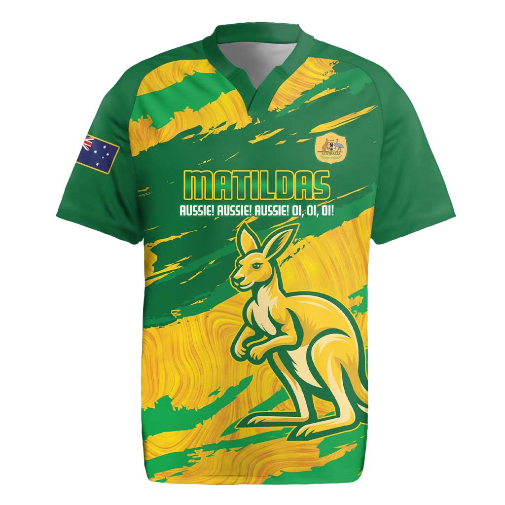 Custom Australia Soccer Rugby Jersey 2025 Go Matildas Marble Grunge Style