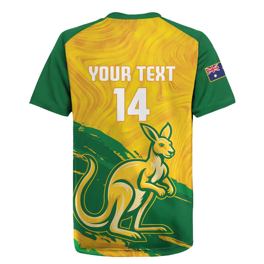 Custom Australia Soccer Rugby Jersey 2025 Go Matildas Marble Grunge Style