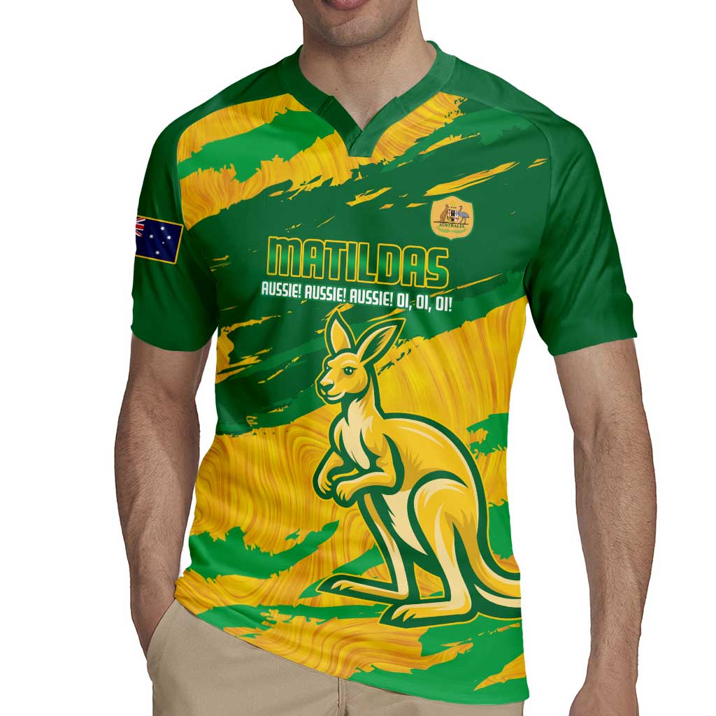Custom Australia Soccer Rugby Jersey 2025 Go Matildas Marble Grunge Style