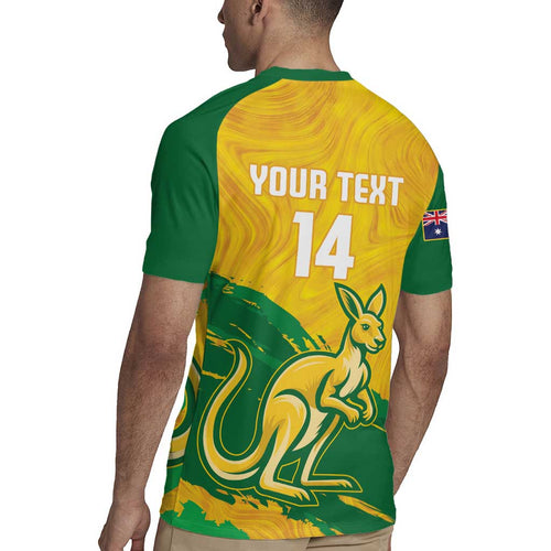Custom Australia Soccer Rugby Jersey 2025 Go Matildas Marble Grunge Style