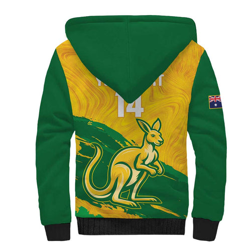 Custom Australia Soccer Sherpa Hoodie 2025 Go Matildas Marble Grunge Style