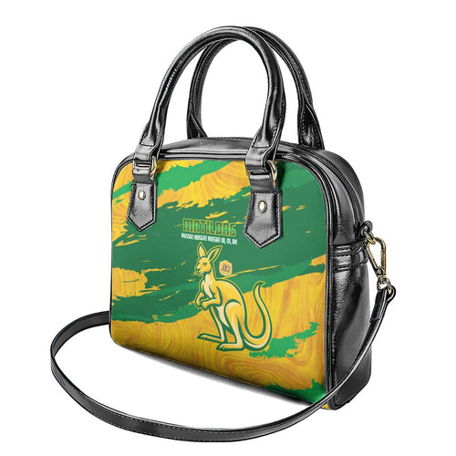 Australia Soccer Shoulder Handbag 2025 Go Matildas Marble Grunge Style