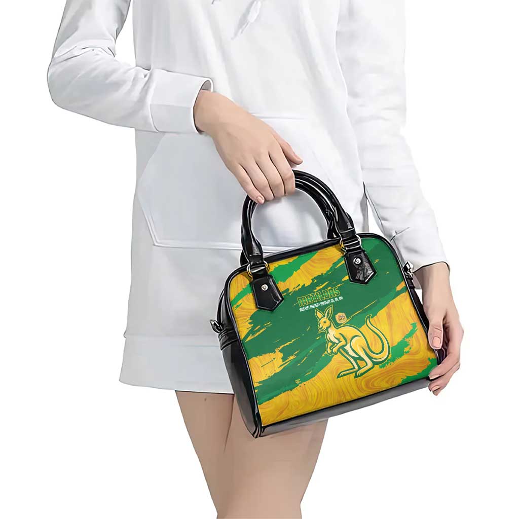 Australia Soccer Shoulder Handbag 2025 Go Matildas Marble Grunge Style