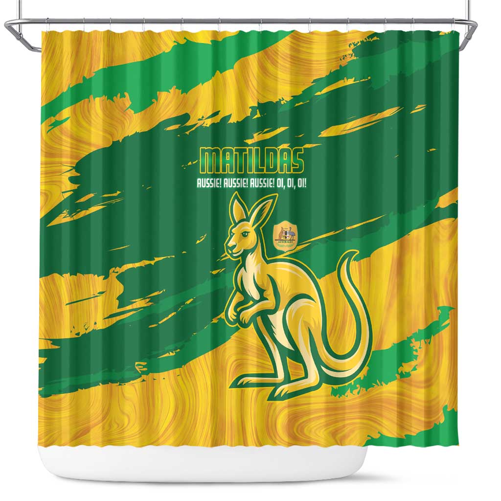 Australia Soccer Shower Curtain 2025 Go Matildas Marble Grunge Style