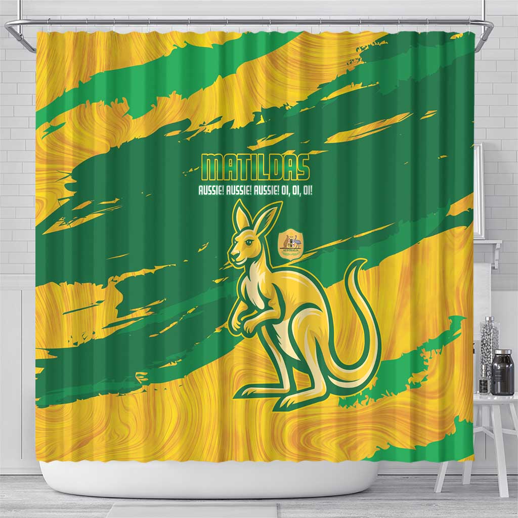 Australia Soccer Shower Curtain 2025 Go Matildas Marble Grunge Style