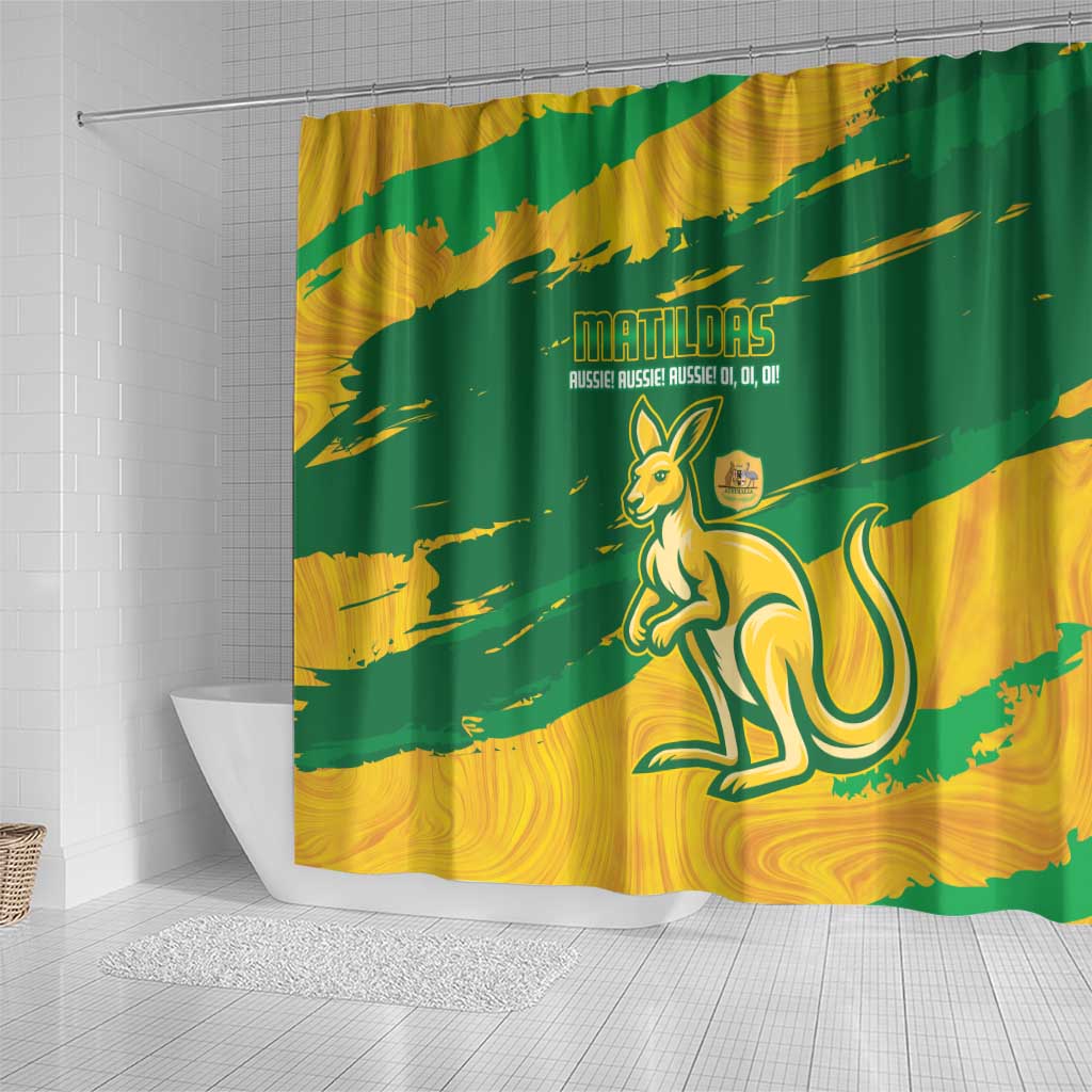 Australia Soccer Shower Curtain 2025 Go Matildas Marble Grunge Style