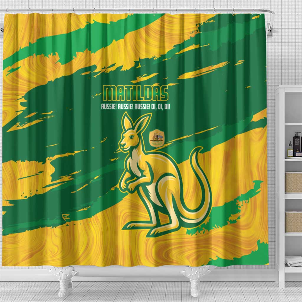 Australia Soccer Shower Curtain 2025 Go Matildas Marble Grunge Style