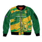 Custom Australia Soccer Sleeve Zip Bomber Jacket 2025 Go Matildas Marble Grunge Style