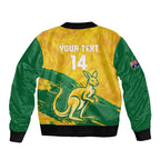Custom Australia Soccer Sleeve Zip Bomber Jacket 2025 Go Matildas Marble Grunge Style