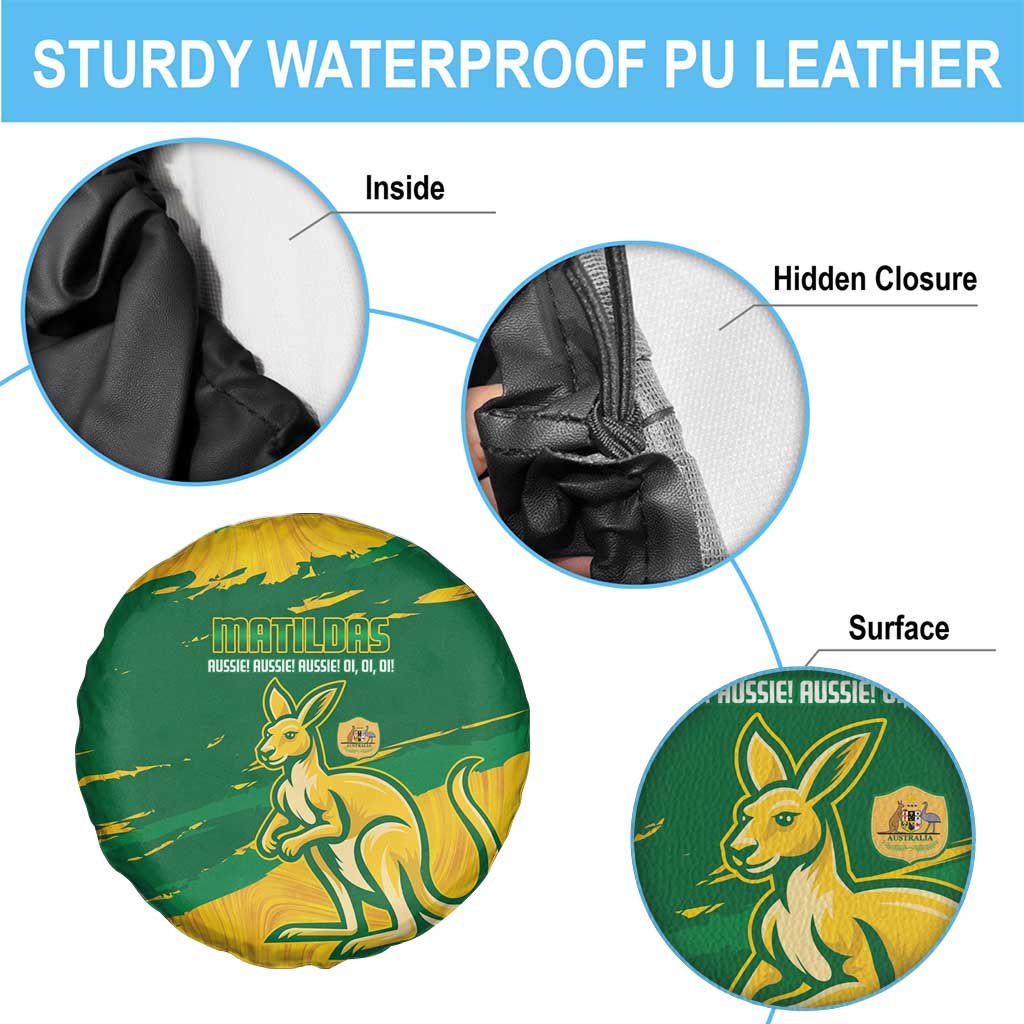 Australia Soccer Spare Tire Cover 2025 Go Matildas Marble Grunge Style