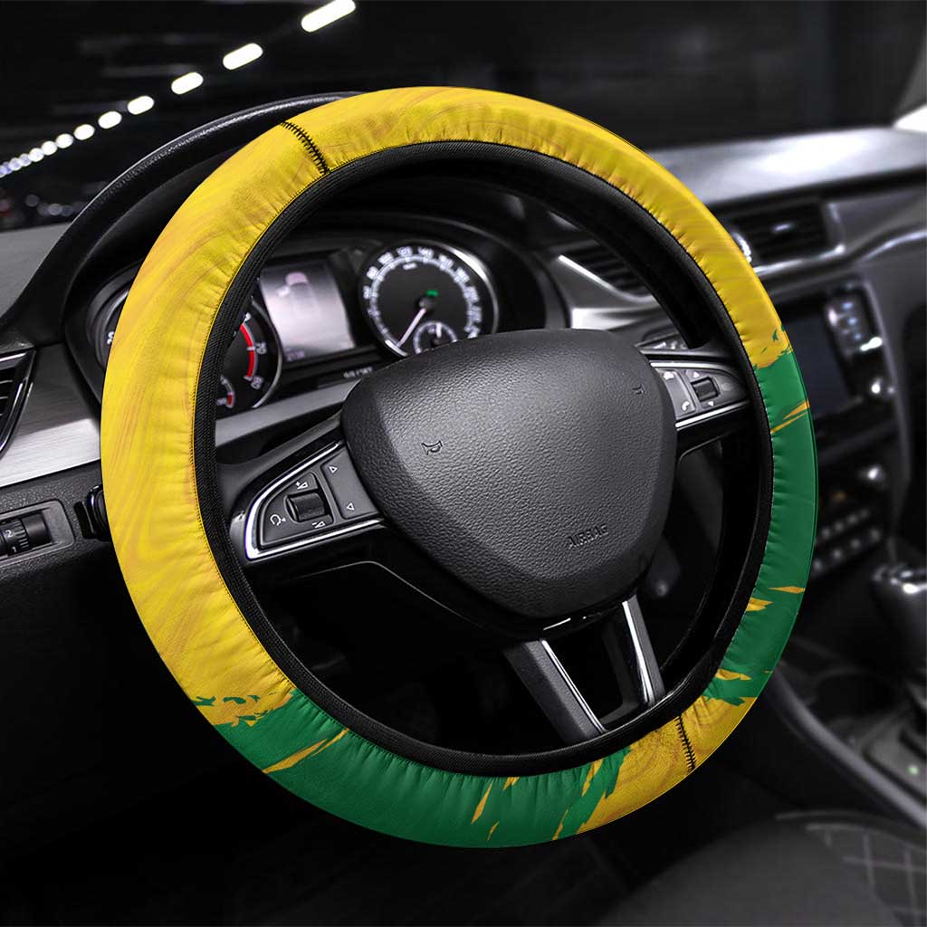 Australia Soccer Steering Wheel Cover 2025 Go Matildas Marble Grunge Style