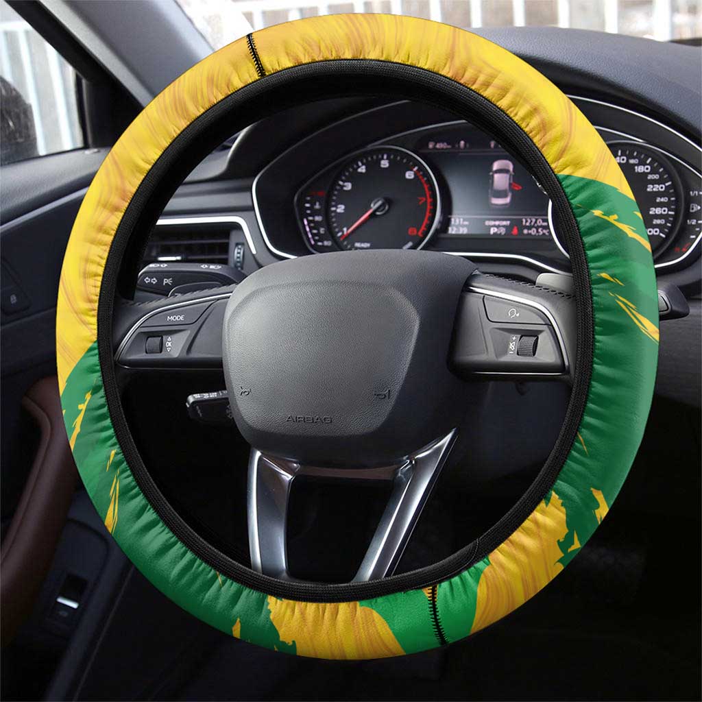 Australia Soccer Steering Wheel Cover 2025 Go Matildas Marble Grunge Style