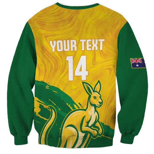 Custom Australia Soccer Sweatshirt 2025 Go Matildas Marble Grunge Style