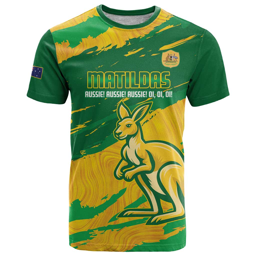 Custom Australia Soccer T Shirt 2025 Go Matildas Marble Grunge Style