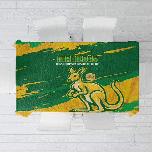 Australia Soccer Tablecloth 2025 Go Matildas Marble Grunge Style