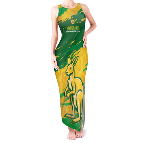 Custom Australia Soccer Tank Maxi Dress 2025 Go Matildas Marble Grunge Style
