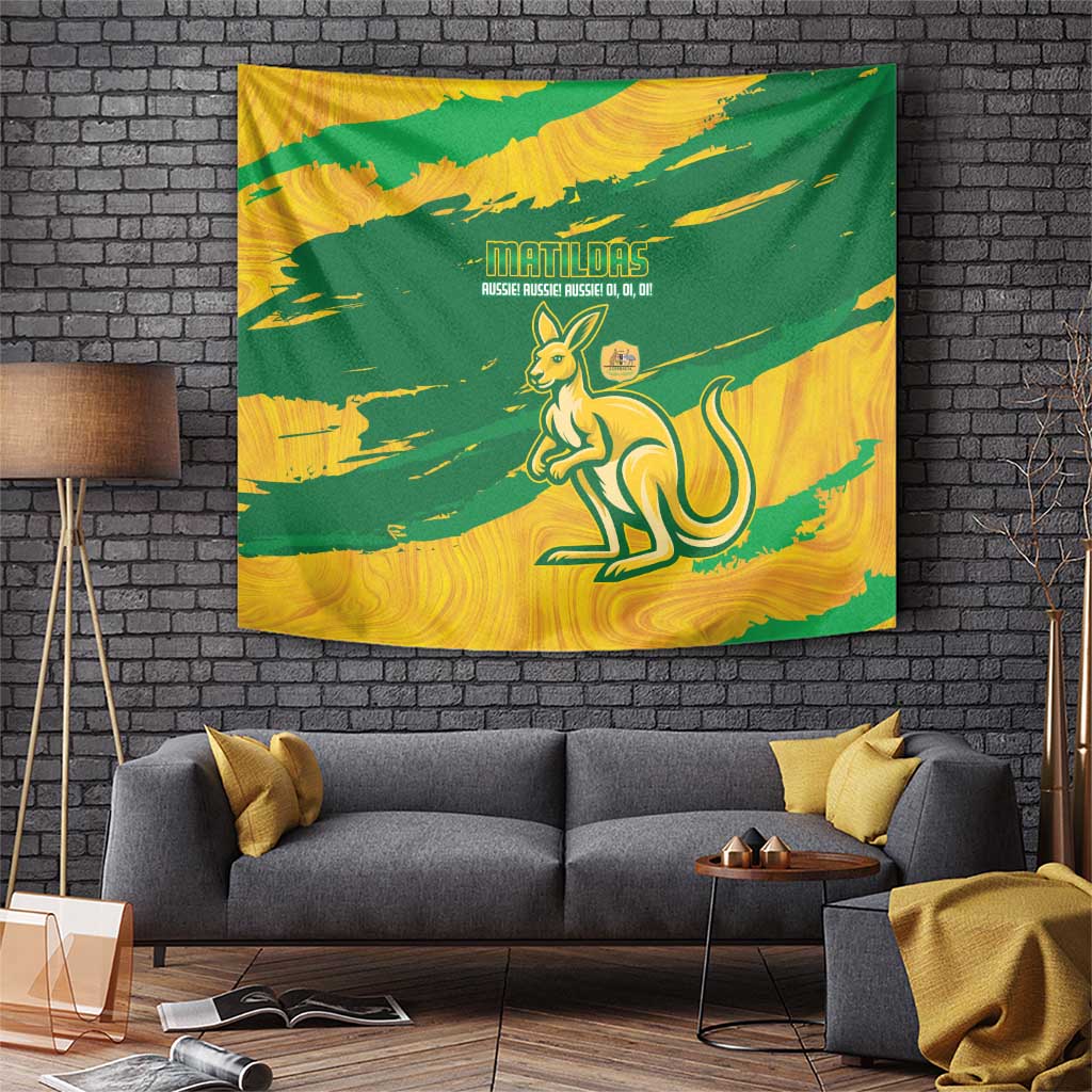 Australia Soccer Tapestry 2025 Go Matildas Marble Grunge Style