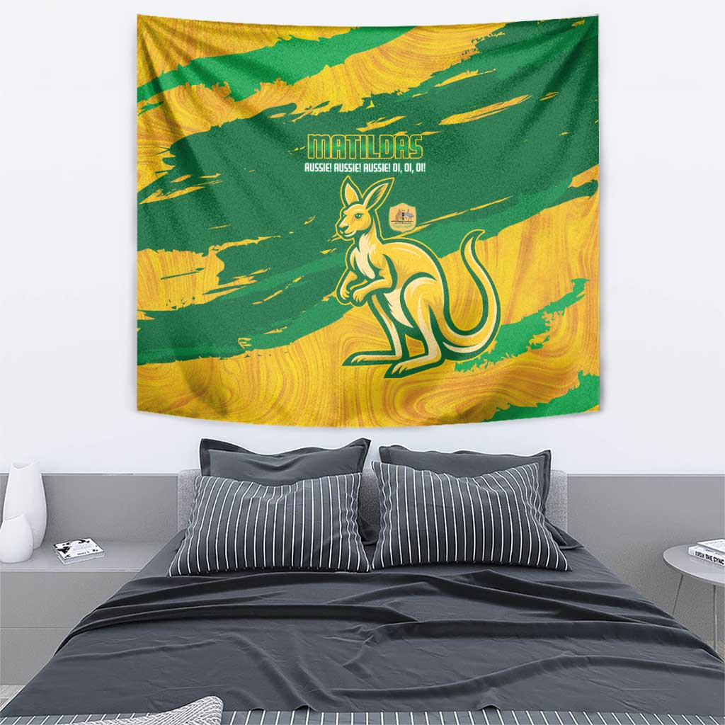 Australia Soccer Tapestry 2025 Go Matildas Marble Grunge Style