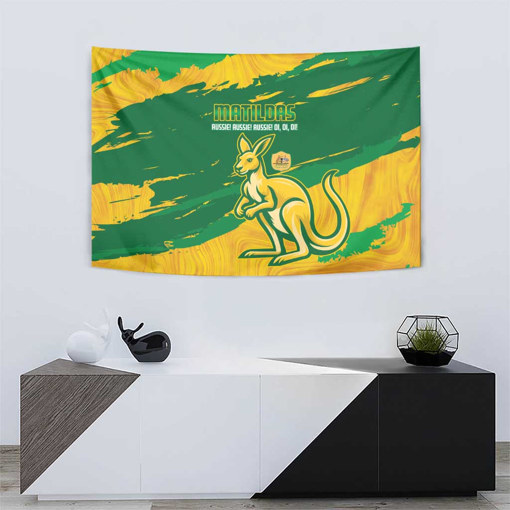 Australia Soccer Tapestry 2025 Go Matildas Marble Grunge Style