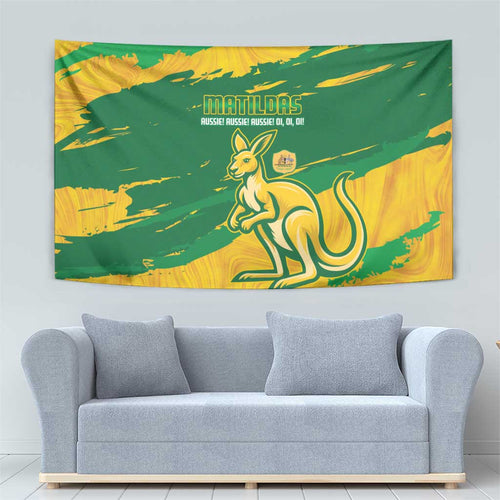 Australia Soccer Tapestry 2025 Go Matildas Marble Grunge Style