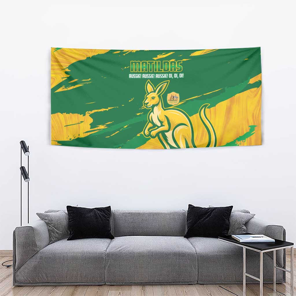 Australia Soccer Tapestry 2025 Go Matildas Marble Grunge Style