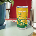 Custom Australia Soccer Tumbler Cup 2025 Go Matildas Marble Grunge Style